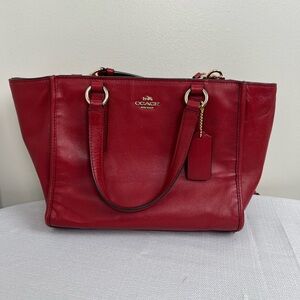Coach Mini Crosby Red Leather Carryall Tote